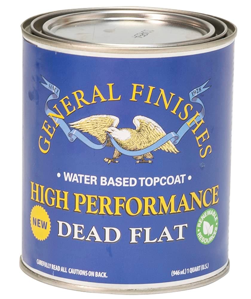 General Finishes High Performance Water Based Topcoat, 1 Quart, Dead Flat