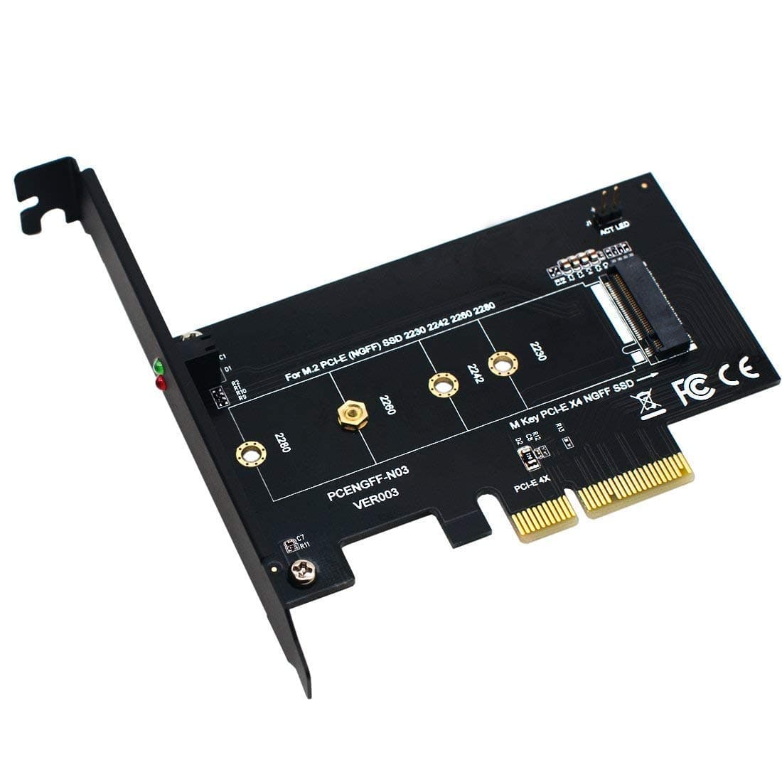 BEYIMEI NVME PCIe Adapter, M.2 NVME SSD to PCI Express 3.0 Host Controller Expansion Card with Low Profile Bracket, PCIe NVME Adapter for PC Desktop, Support 2230 2242 2260 2280