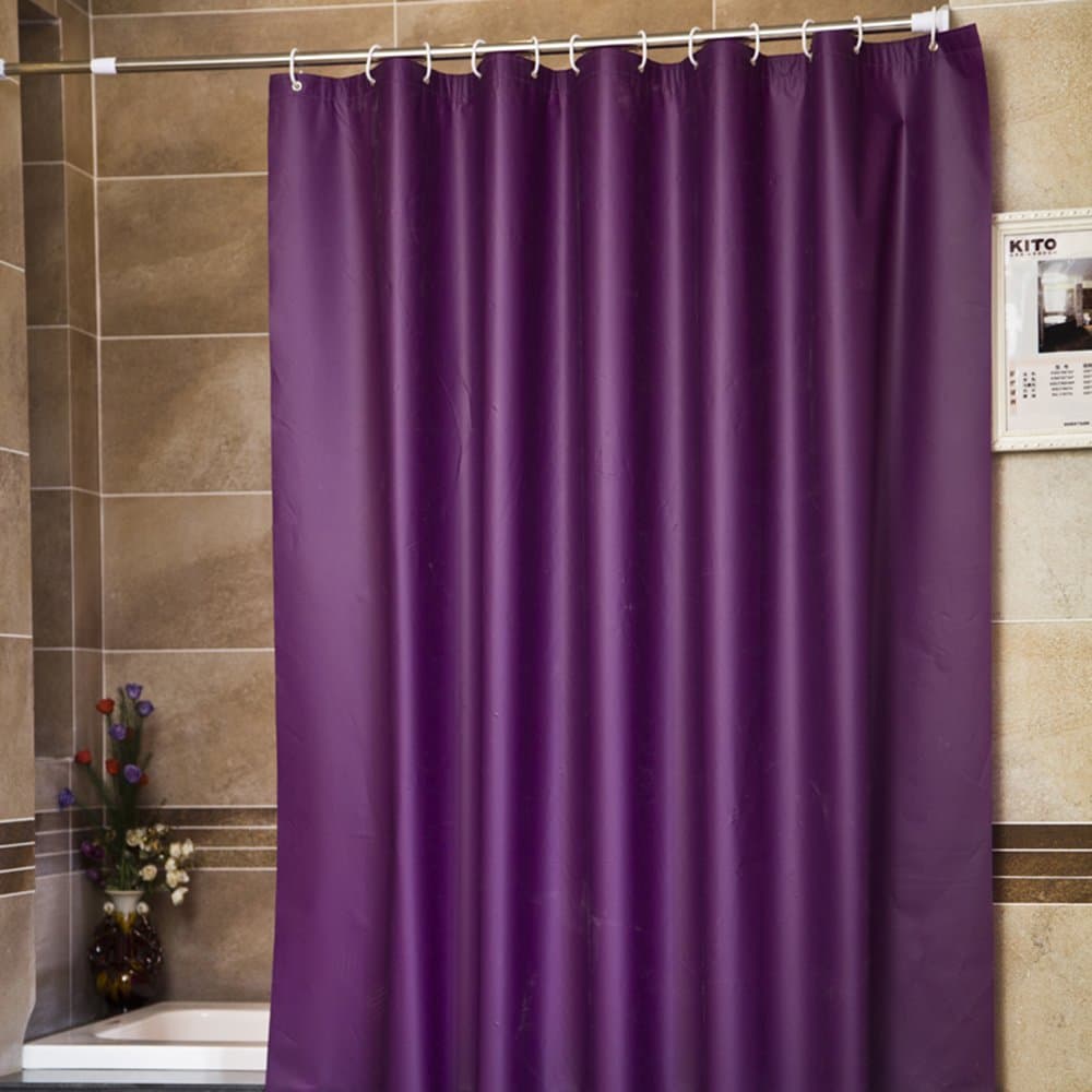 Hotel Quality Mildew-Free Water-Repellent PEVA Shower Curtain, 220 x 200 cm Purple