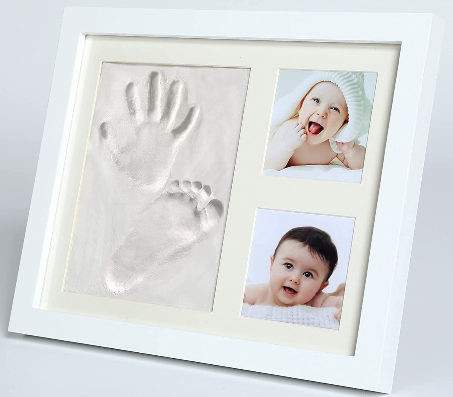 Dukk Baby Handprint And Footprint Plaster Kit Newborn Keepsake Baby Photo Frame For Girls and Boys Best Personalized Baby Boy And Baby Girl Shower Gifts