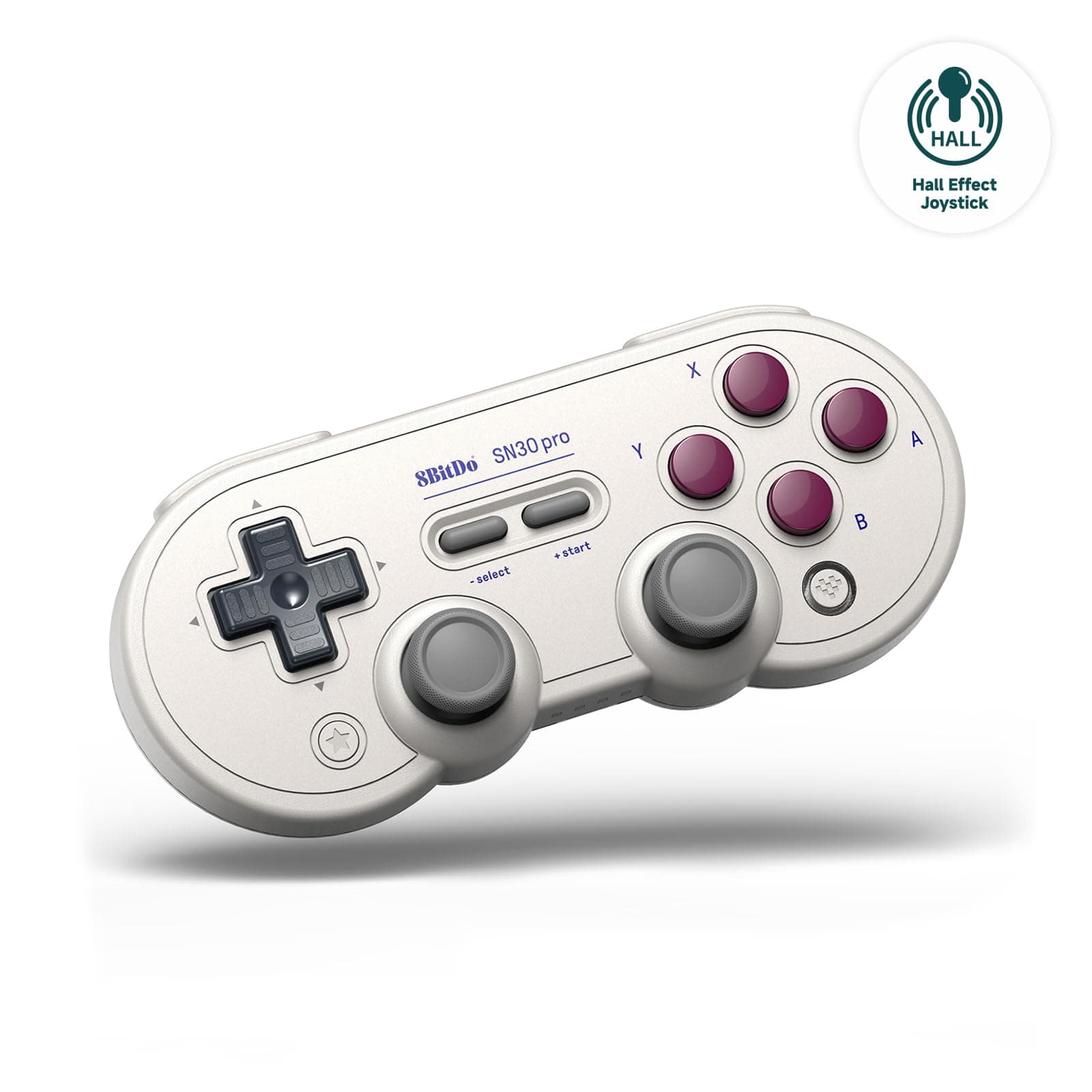 8BitDo SN30 Pro Bluetooth Controller, Hall Effect Joystick Update, Compatible with Switch, PC, macOS, Android, Steam Deck & Raspberry Pi (G Classic)