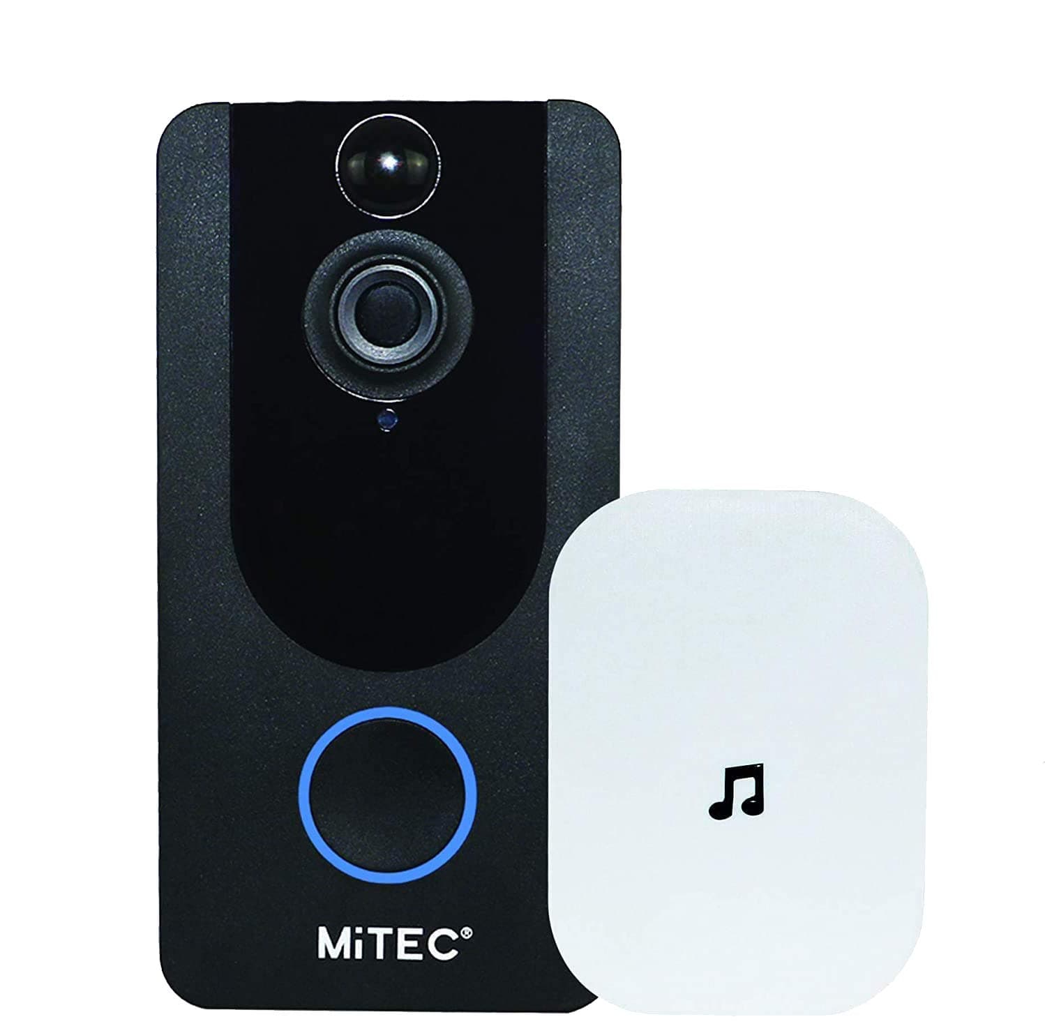 MiTEC Miview II HD Smart Video Doorbell Weather Resistant and Auxiliary Ringer with two way talk