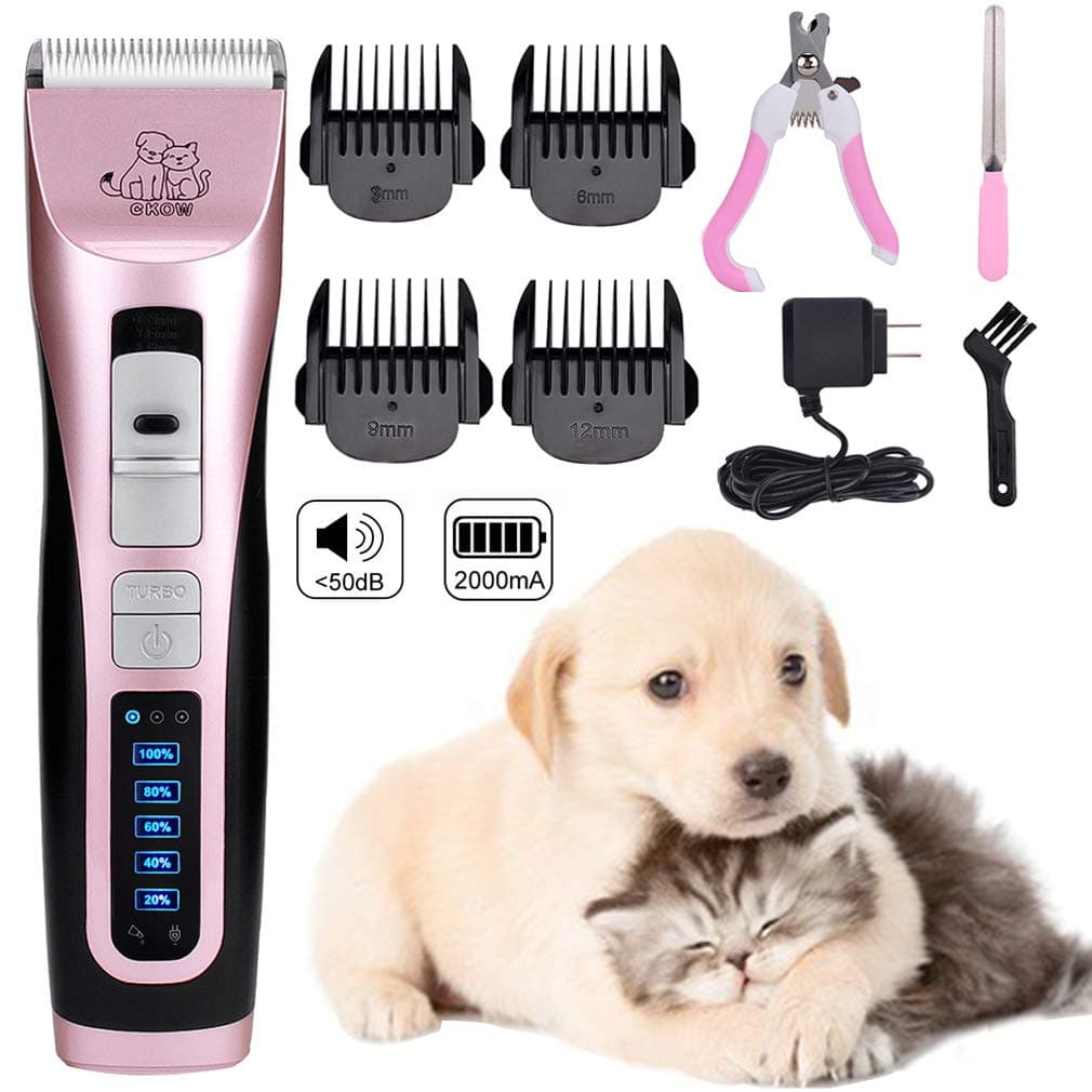 Dog Clipper - Pet Grooming Clipper 3 Speed Pet Electric Clippers Professional Dog Trimmer Cordless Pet Hair Trimmers Rechargeable Low Noise LED Heavy Duty Dog Shaver for Cats Horse