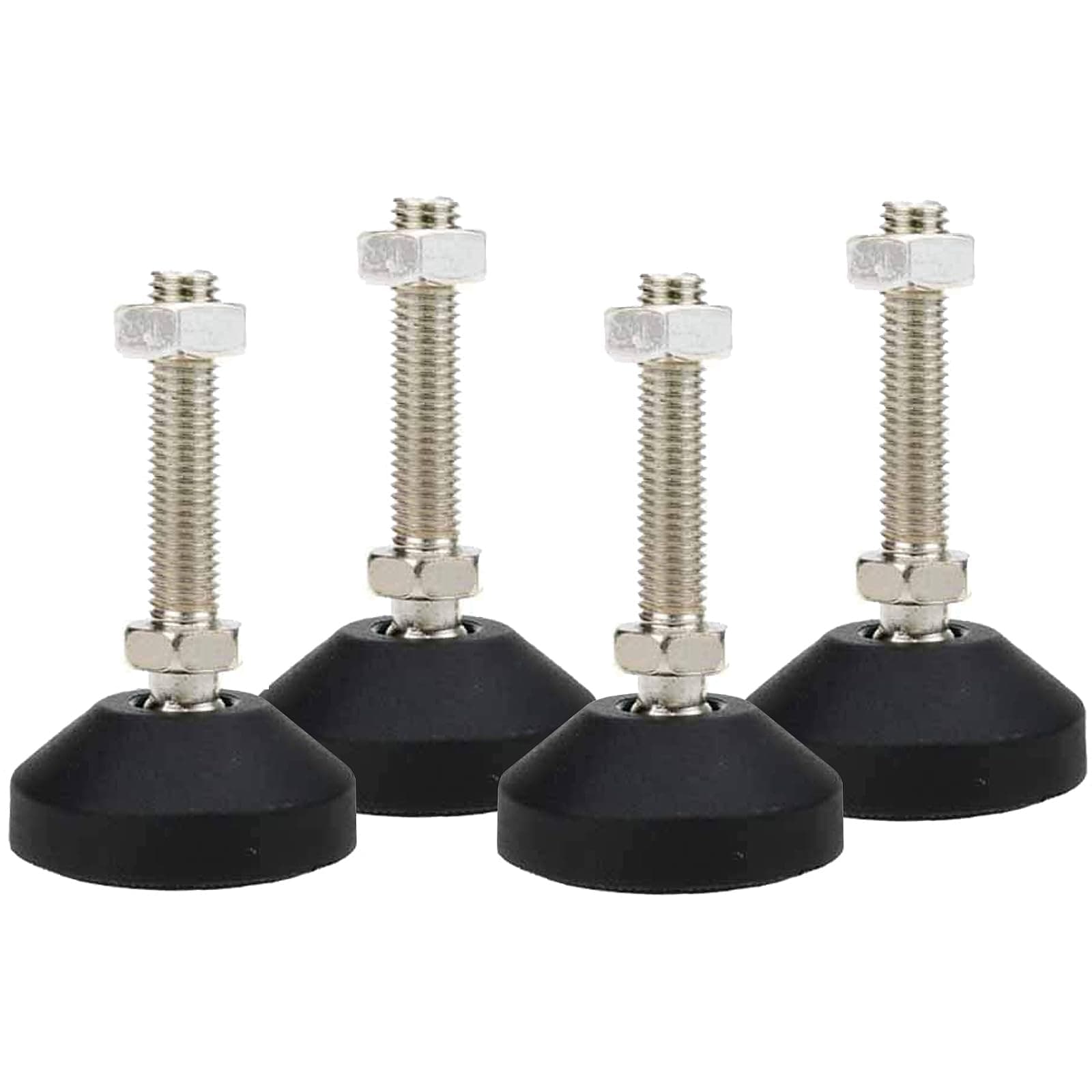 M12x50mm Leveling Feet, 2.83 Inch Height & 880 lb Capacity, Heavy Duty Adjustable Swivel Furniture Glides, Threaded Rubber Feet Levelers for Table, Shelves, Workbench, Cabinet, Machine, 4Pcs
