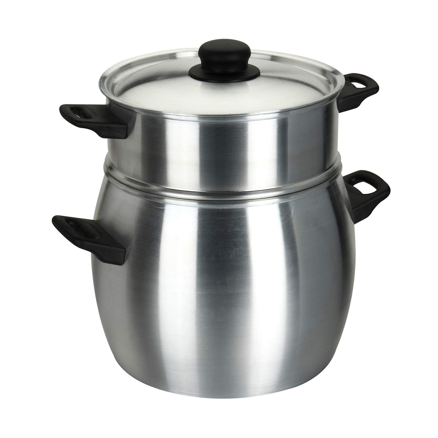 Rossietto Couscous Steamer, Aluminium with Black Bakelite Handle, Aluminium, Black, 22cm, 8L