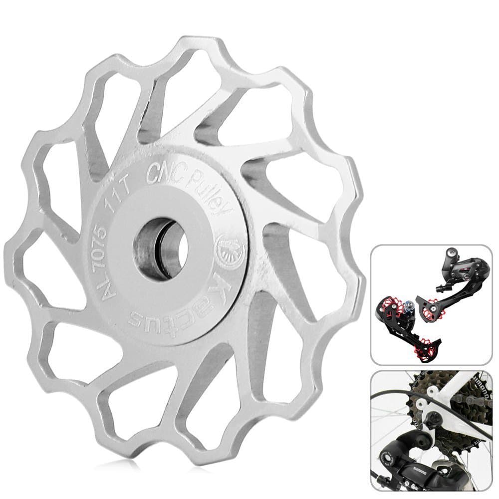 Kactus Aluminium Alloy 11t Guide Roller Wheel Rear Derailleur Pulley for Shimano Sram / 7 / 8 / 9 / 10 Speed (White)