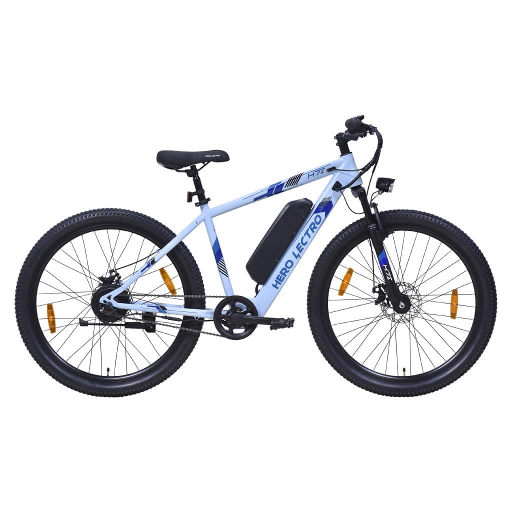 Hero Lectro H7 Sigma 27.5T Single Speed Electric Cycle for Men | 250W Motor | 36V/2A (Li-ion) 10.4Ah Battery | Speed Upto 25 Kmph | 98% Assembled Cycle | Range Upto 55 KM (Blue)