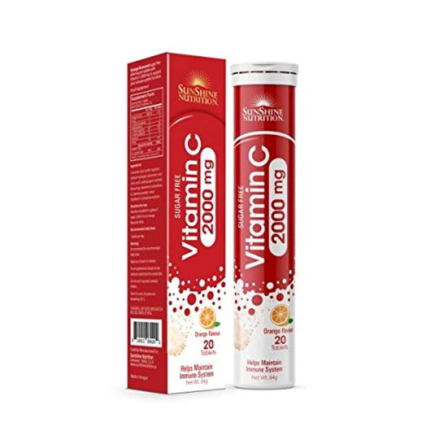 Vitamin C 2000mg Orange Flavor Sugar Free Effervescent Tablet 20's
