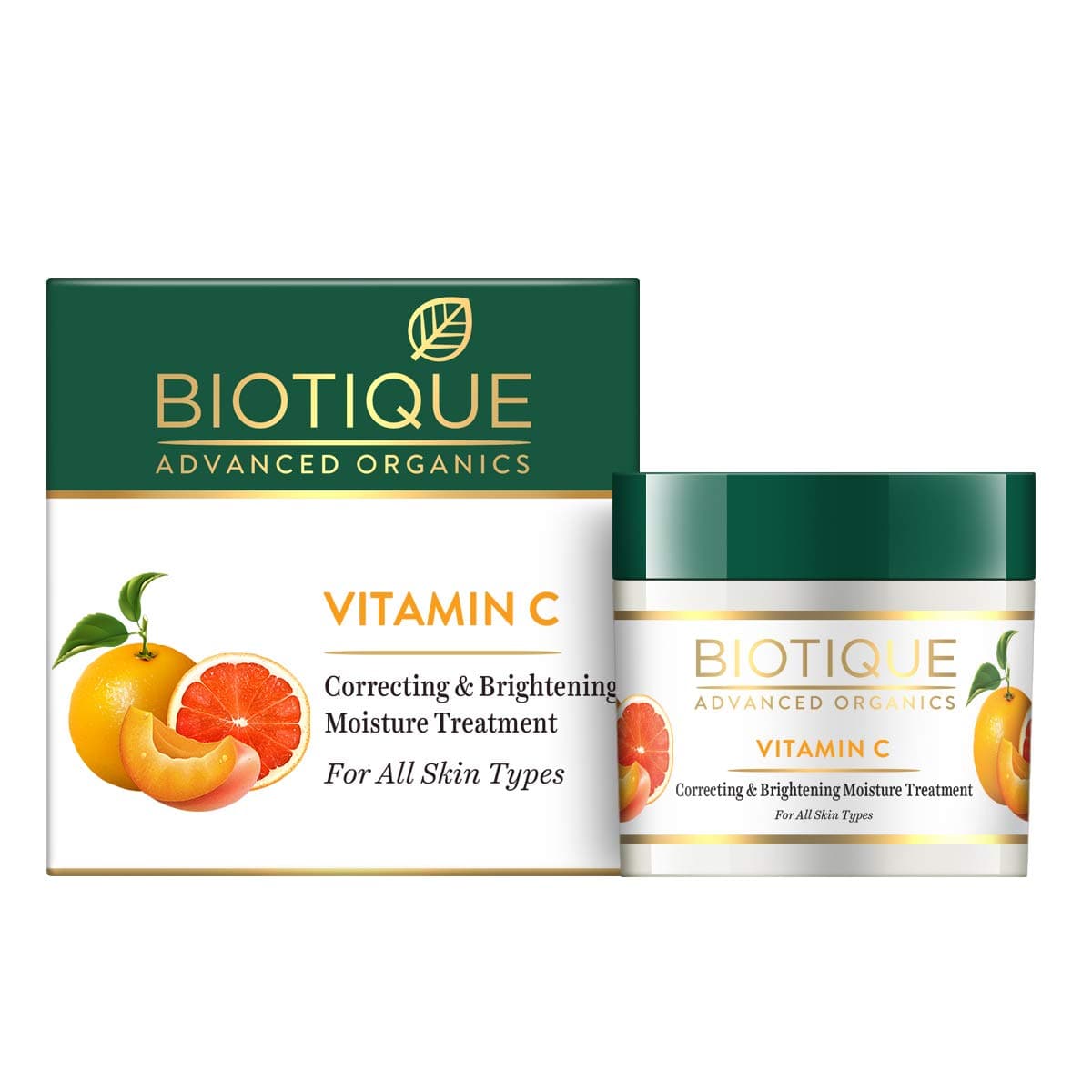 Biotique Vitamin C Correcting and Brightening Non Greasy Face Cream for All Skin Types, 50g | Younger Looking Nourished & Bright SLS Paraben Free