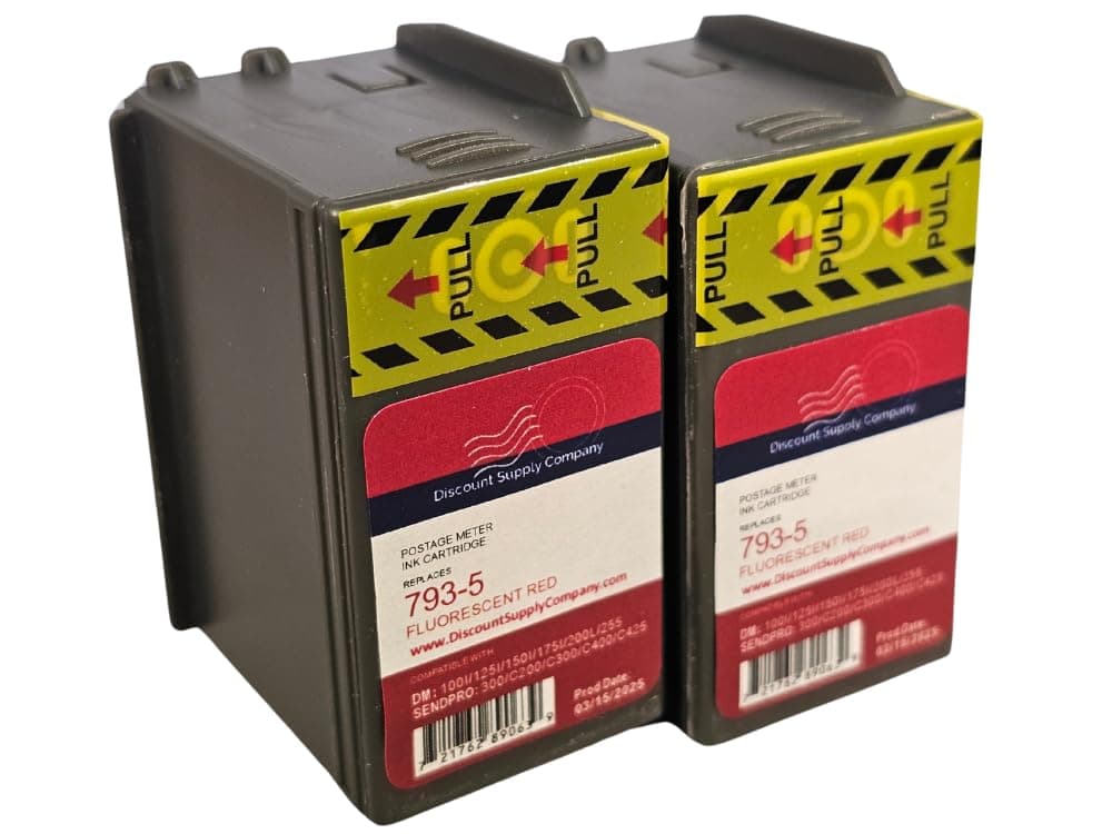 793-5 Cartridges (2pack) Compatible for Pitney Bowes P700, DM100i, DM125i, DM150i, DM175i, DM200L, DM225 Postage Meters, 90 Day Defect Guarantee USA Company