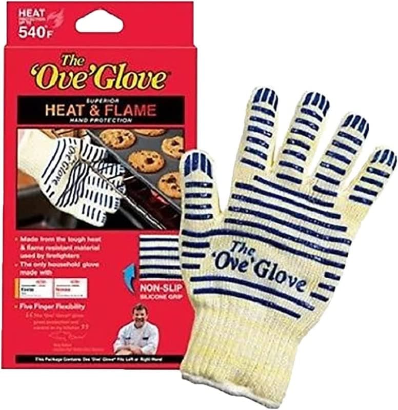 COSHALOven Gloves Heat Resistant Up to 480°F, 250°C Heat Resistant Gloves, Oven Glove with Fingers Thick Non-Slip Silicone for Cooking, Baking, BBQ, Pizza Grill Trays & Hot Utensils (1 Glove)