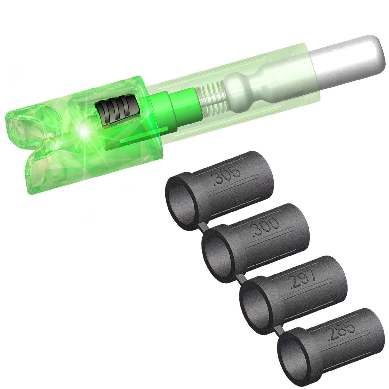 6PCS Lighted Nocks Universal Fit for Crossbow Bolts with .285”/.297”/.300”/.305” Bushings Half-Moon Light up Knocks