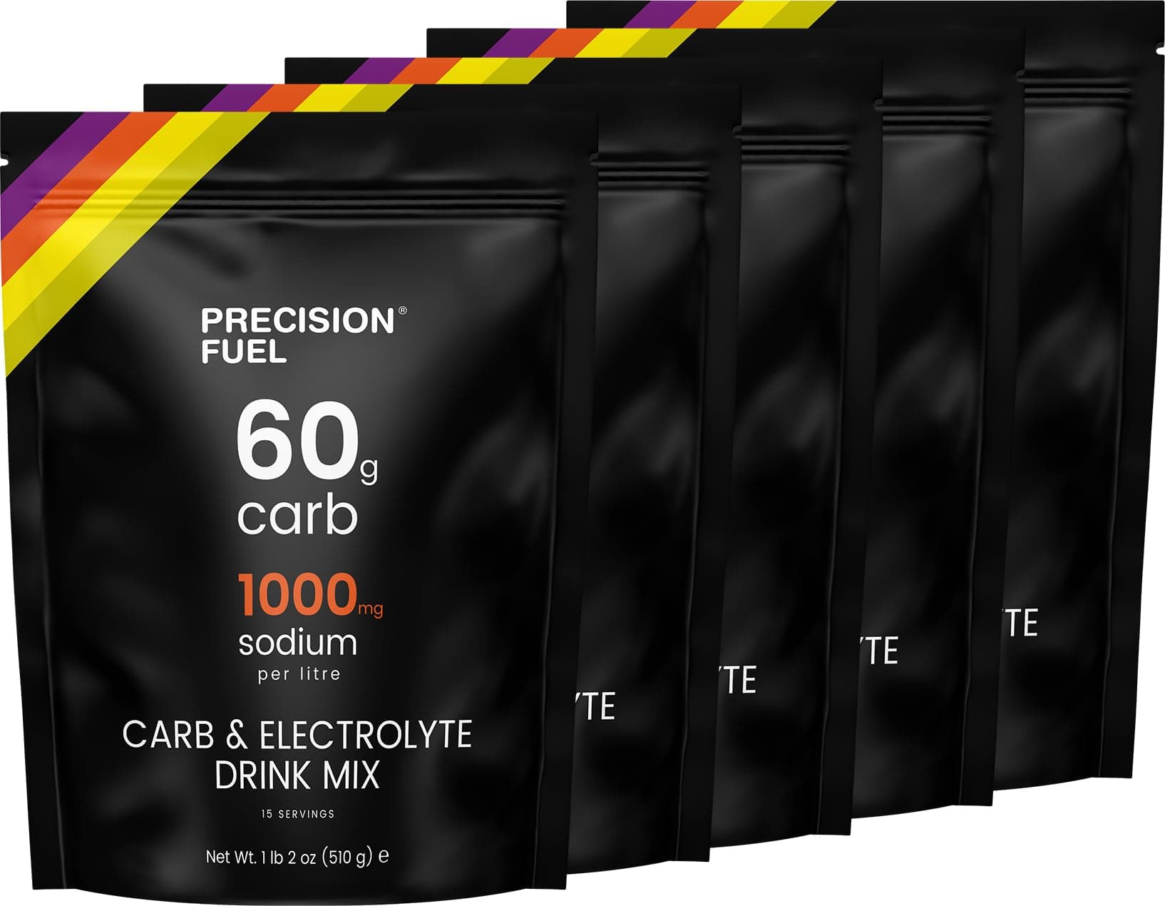 Precision Fuel PF60 Carb & Electrolyte Drink Mix Powder for Hydration & Energy - Endurance Sports Nutrition, Vegan, Hypotonic - 60g Carb, 1000mg Sodium per Litre - Mild Citrus Flavor, 1-Pack