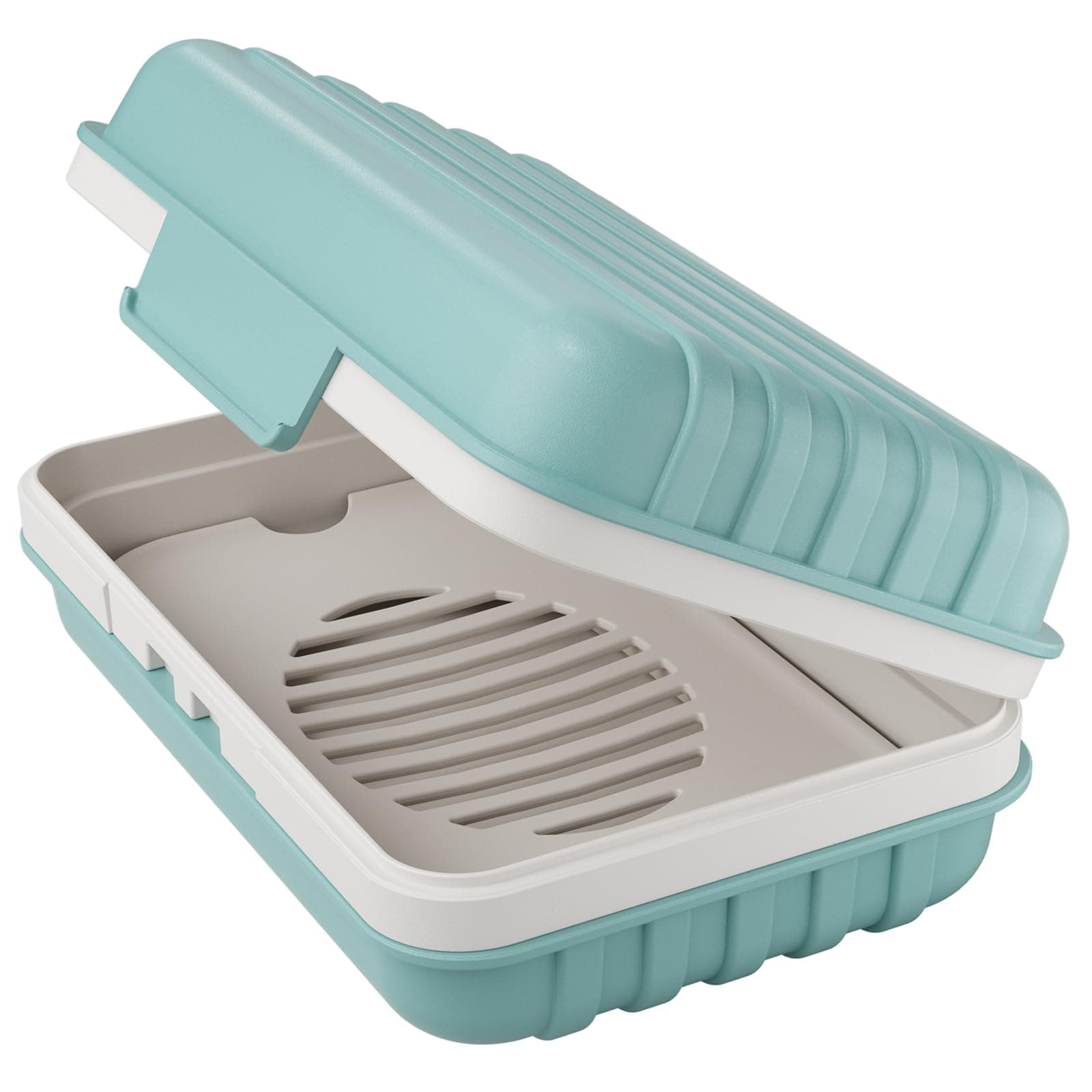 Bar Soap Holder Dish 1 Pack for Shower, Travel Soap Case with Lid for Gym, Camping Essentials, Hiking, Travel Size Toiletries, Portable, Leakproof, Blue