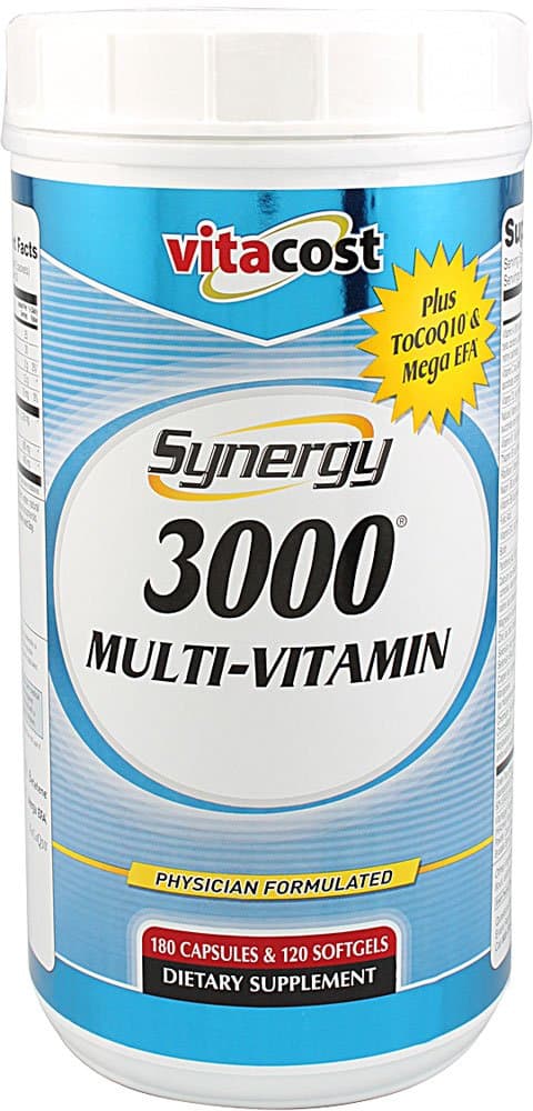 Vitacost Synergy 3000 Multi-Vitamin + ToCoQ10 & Mega EFA - 180 Capsules & 120 Softgels