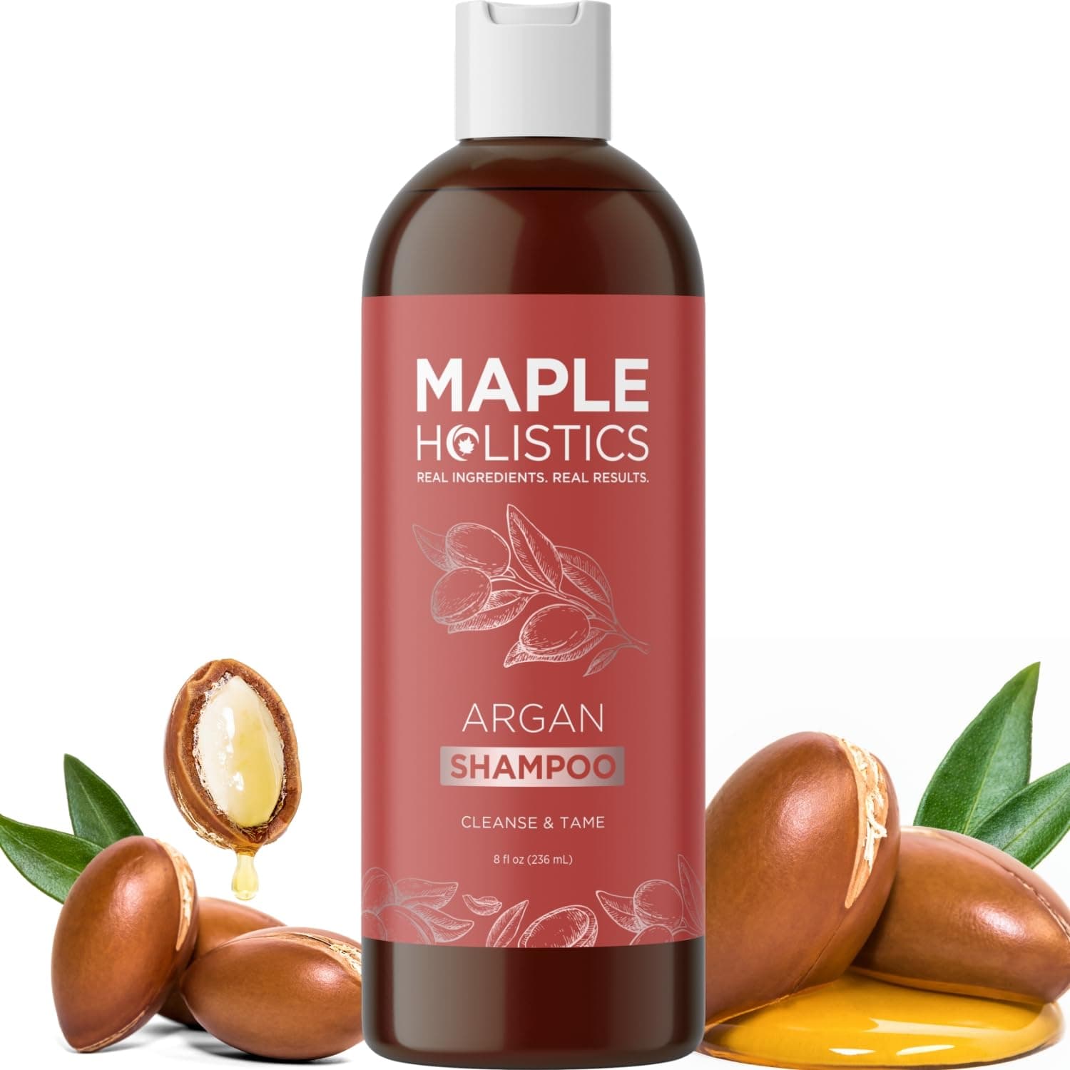 Argan Oil Shampoo, Sulfate Free, 8 oz. - With Argan, Jojoba, Avocado, Almond, Peach Kernel, Camellia Seed, and Keratin - 100% Safe for Color Treated Hair - For Men, Women, and Teens - All Hair Types - Most Beneficial Haircare Product Available