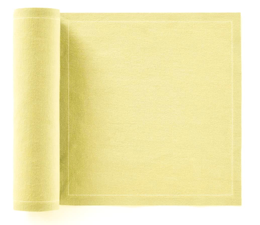 Cotton Dinner Napkins (11.8 x 11.8 in - 12 Per Roll, Pastel Yellow) Cloth Dinner Napkins for Parties, Weddings, Dinning, Hotels, Restaurants or Events - Single-Use Washable