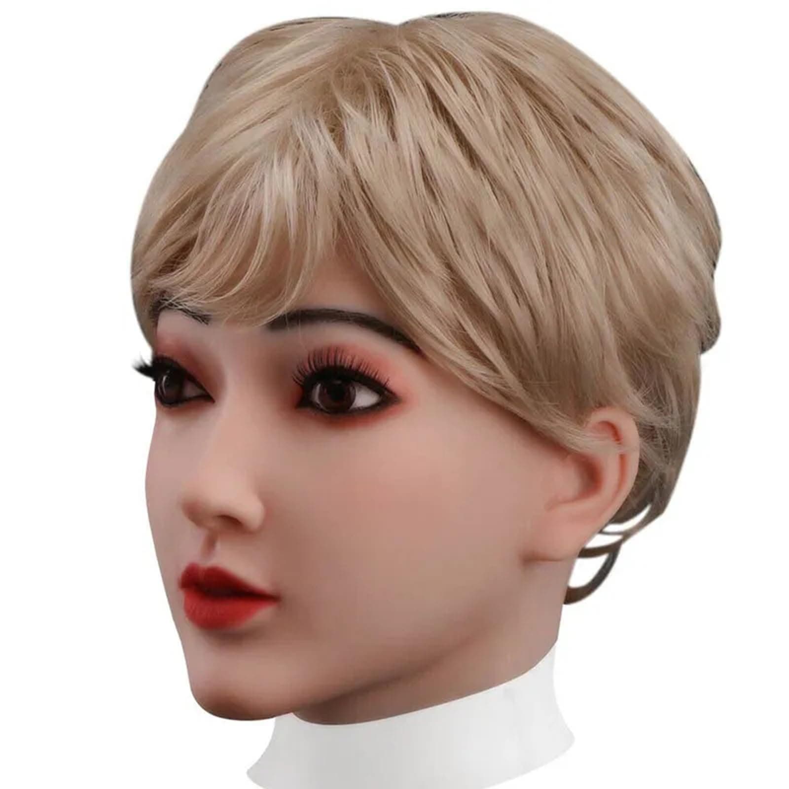 Realistic silicone Full Head Face Mask for Crossdresser Transgender Halloween Cosplay Male To Female