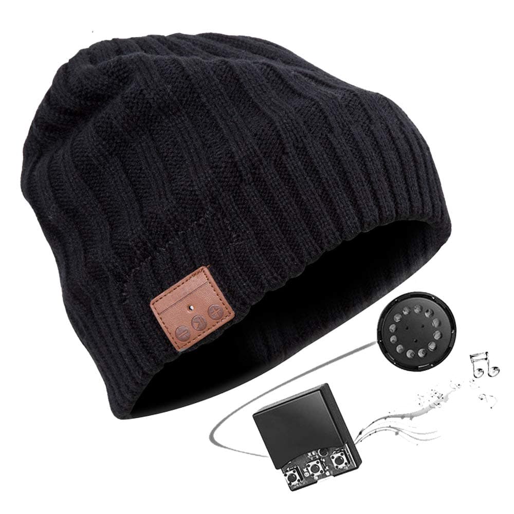 Zibaar Bluetooth Beanie Hat Wireless Headphones Bluetooth Beanie Hat Slouch Beanie Hat with Wireless Bluetooth V4.1 Stereo Bluetooth Headphones with Hands-Free Function for Mobile Phone