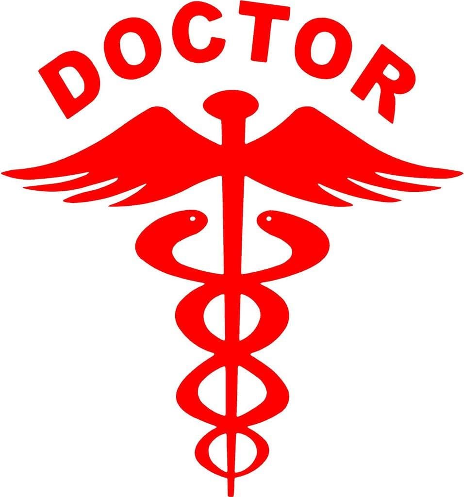 (Pack of 2) Red Doctor car decal sticker(14.5Cm X 15.5 Cm)
