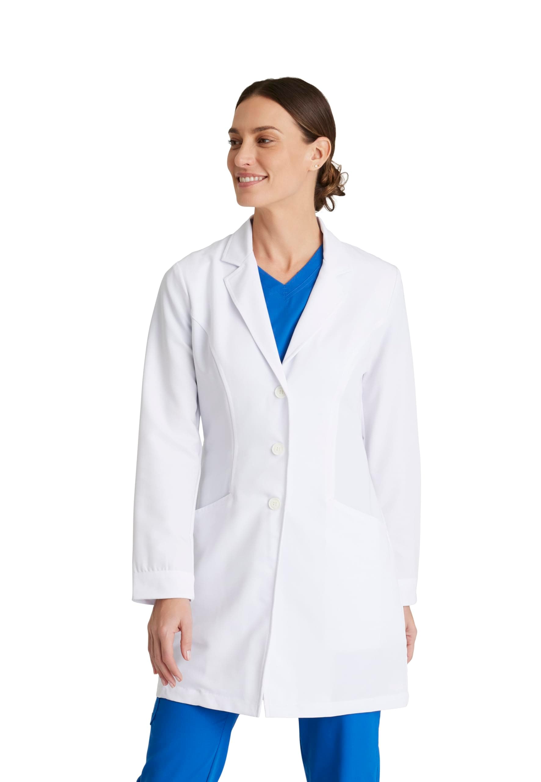 BARCO Grey's Anatomy Scrubs Signature - Eve Lab Coat for Women, Professional Full-Length Long Sleeve 34" Lab Coat