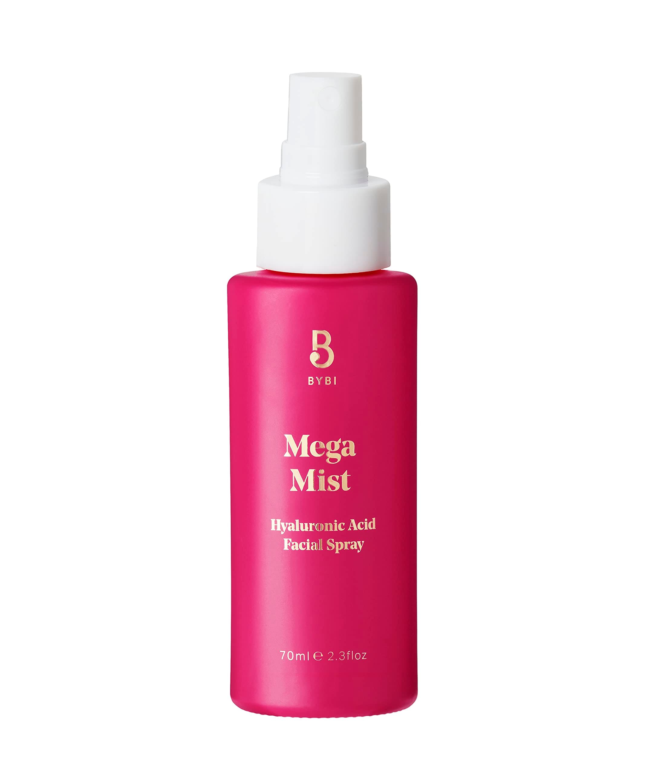 BYBI Beauty Mega Mist Face Mist Spray - Hydrating Hyaluronic Acid Face Mist for Dry Skin - Vegan Facial Mist & Pore Tightening Toner with Soothing Aloe Vera - Reduces Redness - 70ml