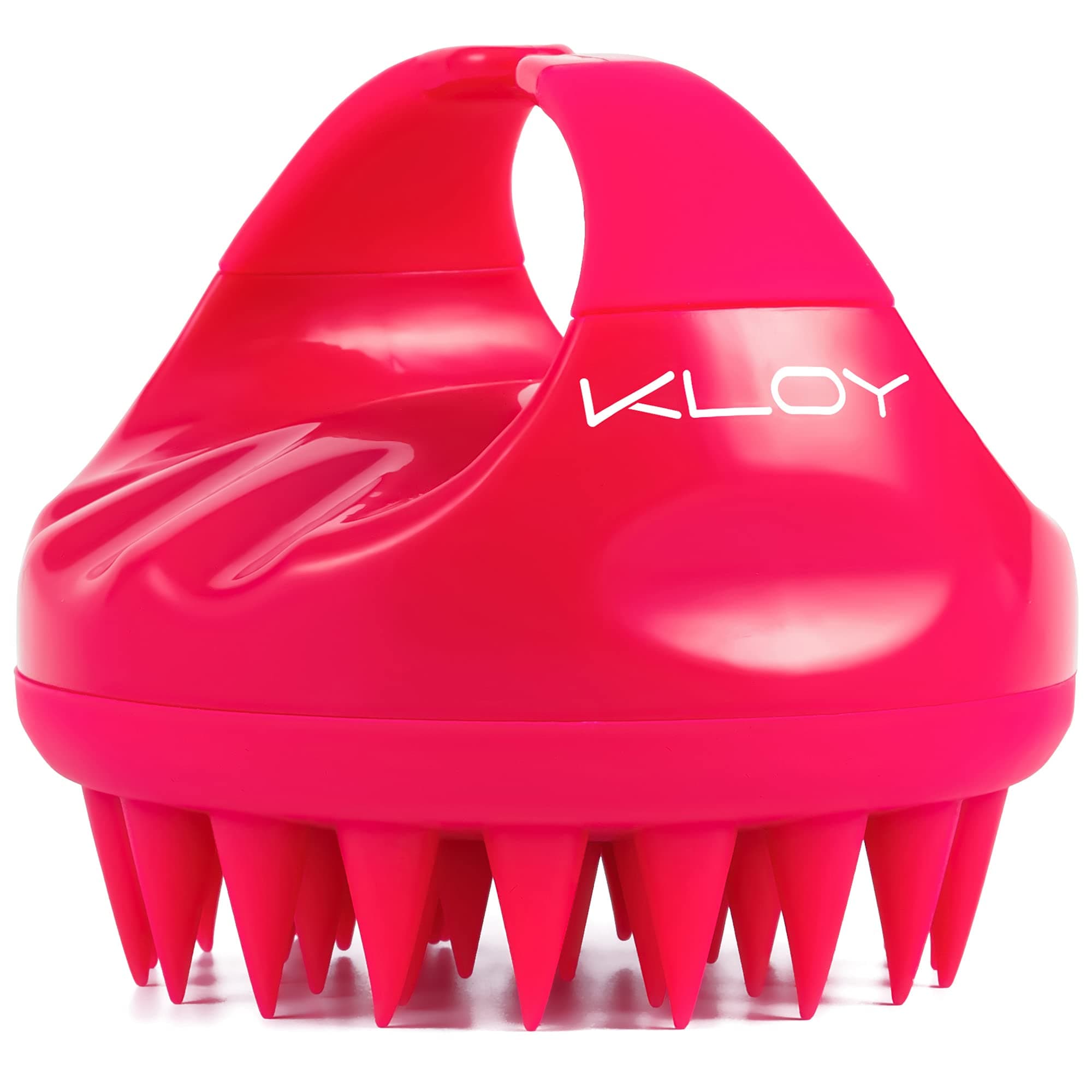 KLOY Hair Scalp Massager Shampoo Brush with Soft Silicone Bristles (Red)