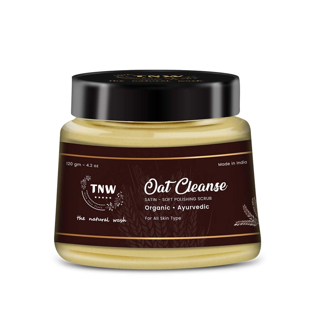 TNW-THE NATURAL WASH Oat cleanser for Face & Body | A Mild Exfoliating Polishing Scrub for Men and Women for Oily/Normal/Dry Skin (Chemical-Free), 120g