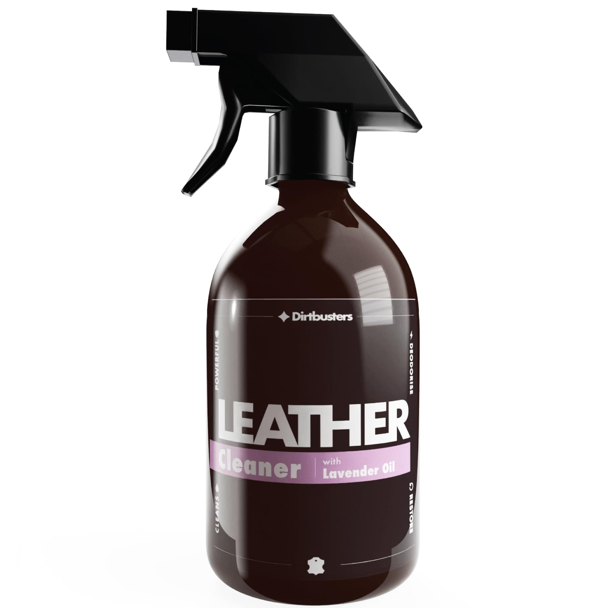 Leather Cleaner Restorer & Deodoriser 3-in-1 Spray, Clean Revive & Remove Odour, With Lavender Oil (500ml)
