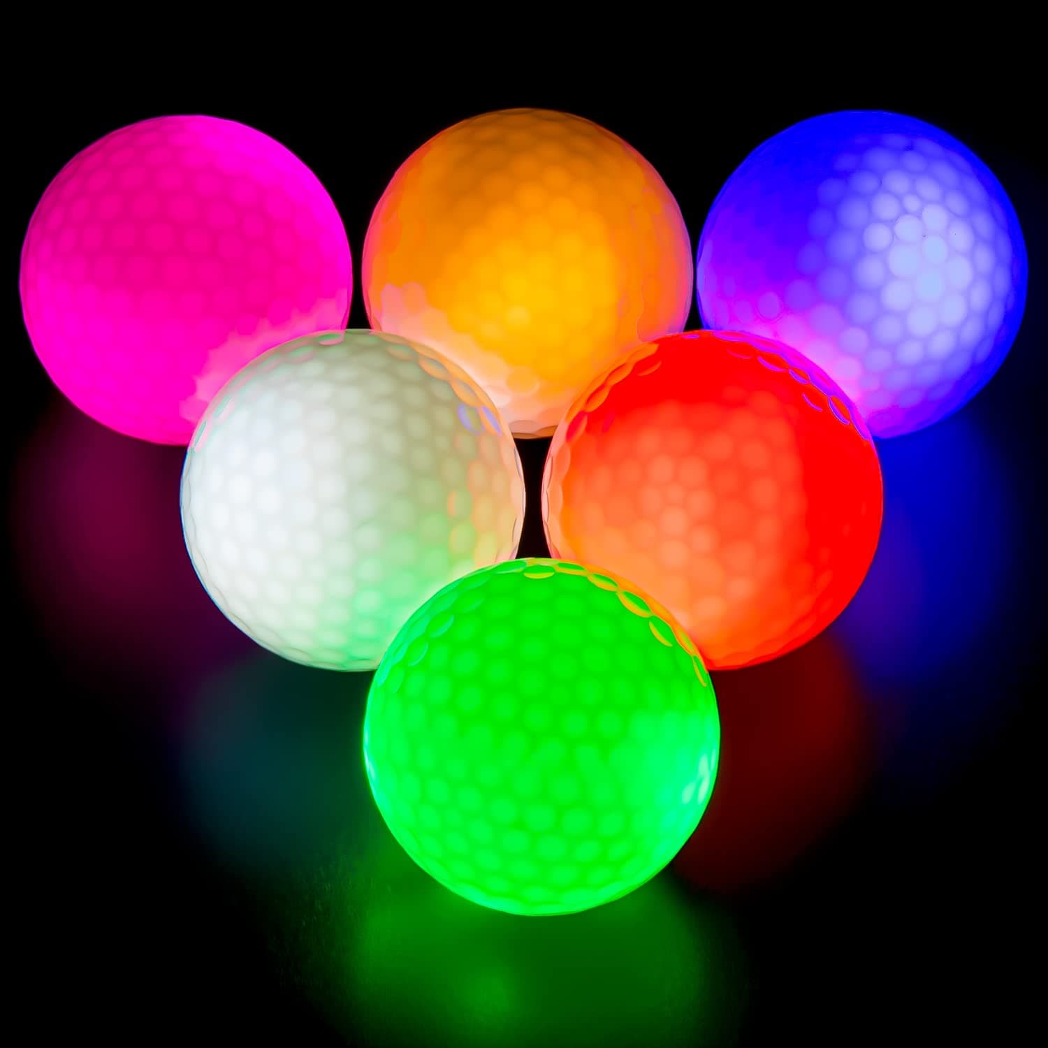 THIODOON Led Golf Balls Glow Golf Balls, Flashing Glowing Golf Ball, Night Glow Flash Light up, Long Lasting Bright Night Sports