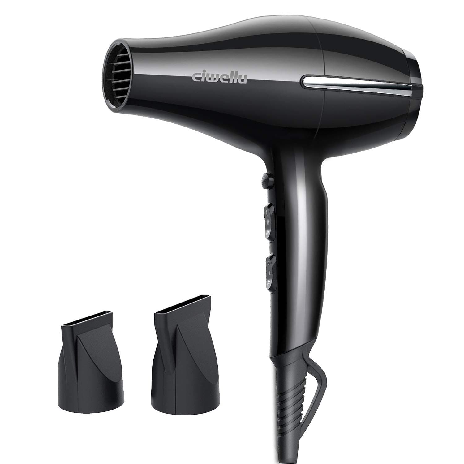 Professional Hair Dryer 2200W AC Motor Negative Ionic Technology Ciwellu Blow Dryer with 3 Heat & 2 Speed Setting (Black)