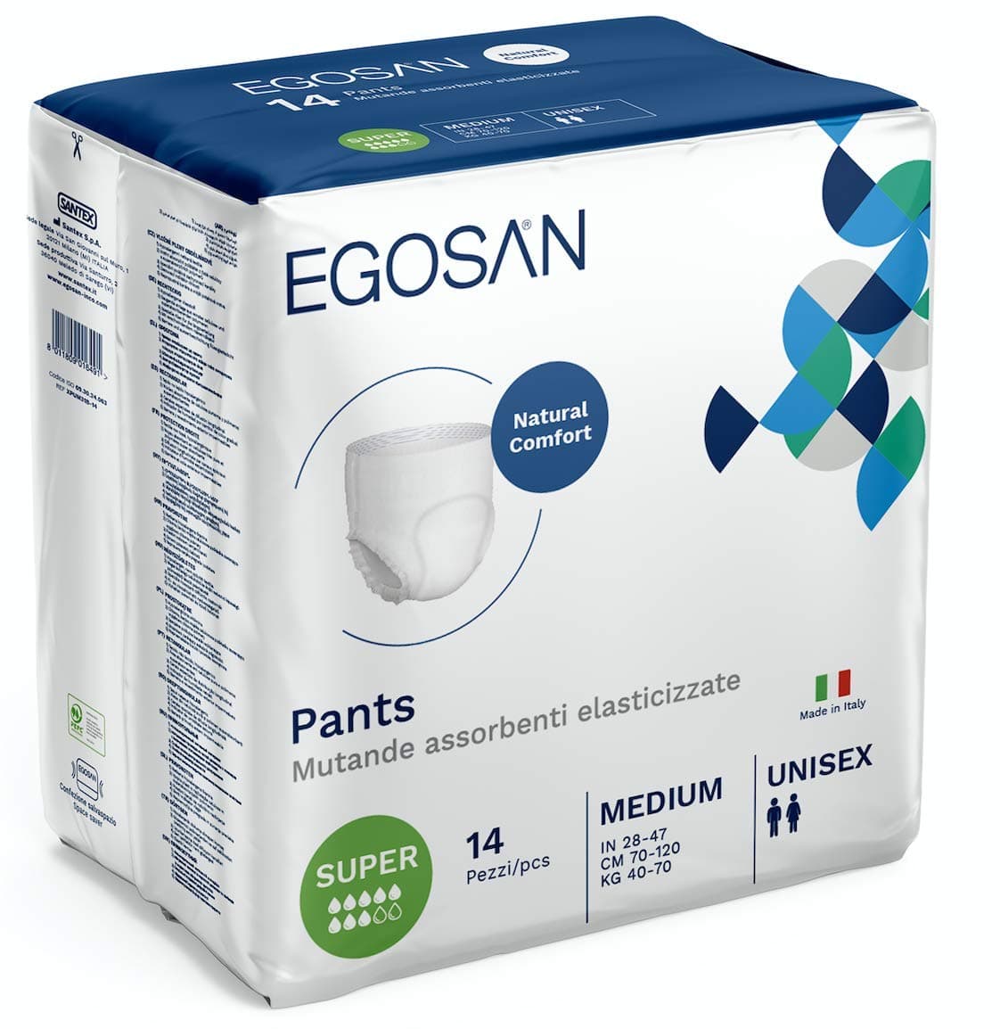 EGOSANSuper Incontinence Adult Pull Up Underwear with New Stretchable Waistband, Maximum Absorbency for Active Men and Women (Medium, 14-Count)
