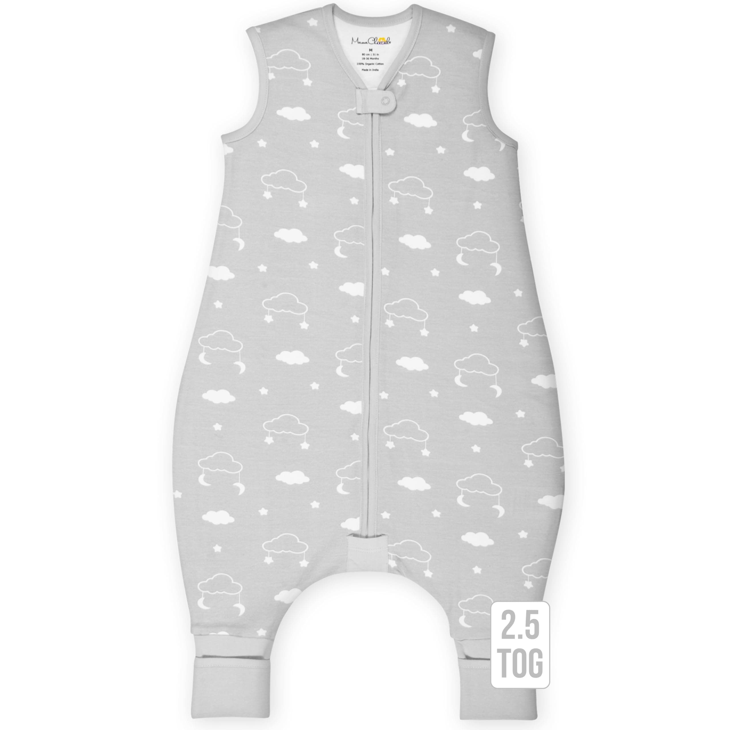 Toddler Sleep Sack with Feet 3T-4T, 2.5 TOG Organic Cotton Baby Sleeping Bag with Legs, Winter Baby Wearable Blankets for Early Walker L