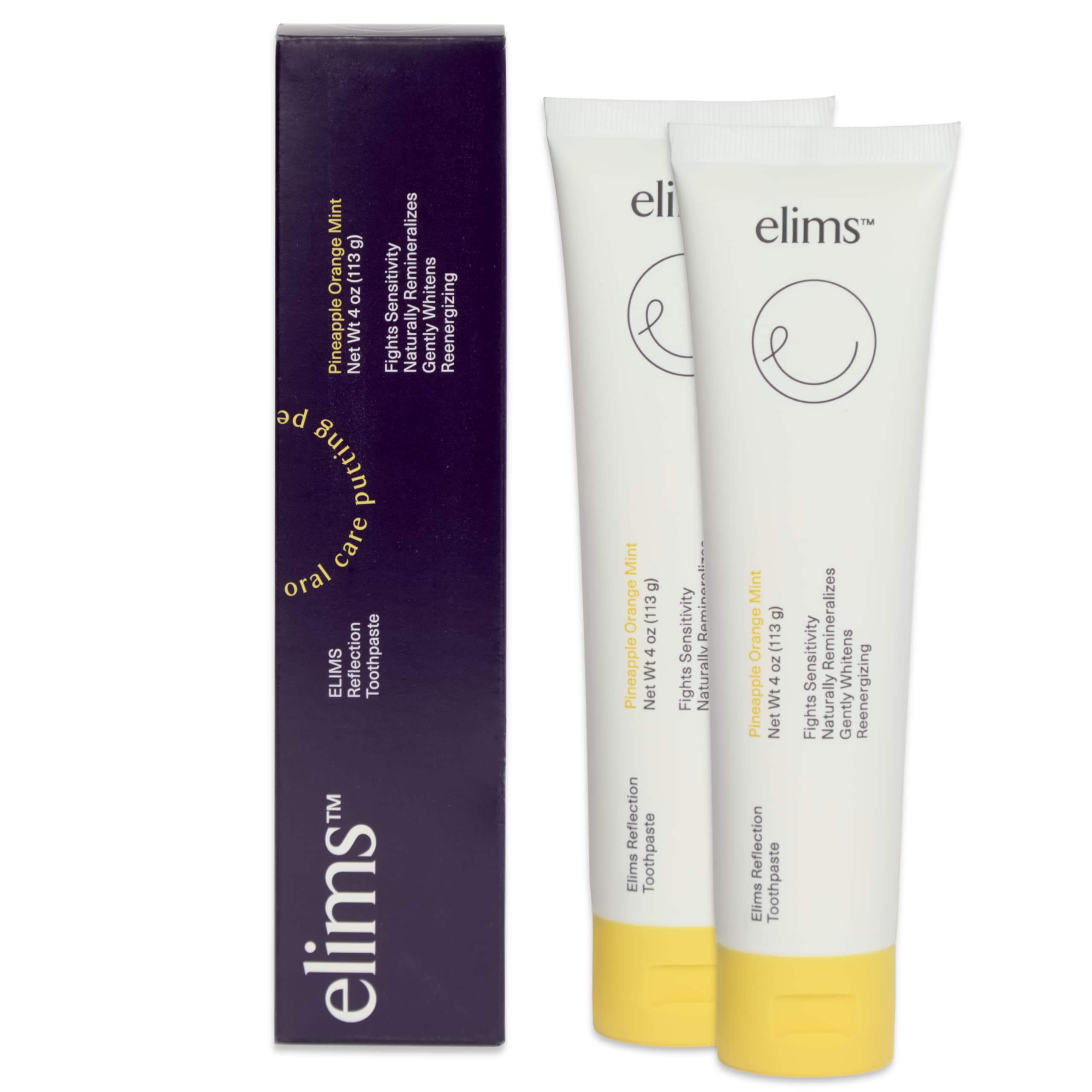 ELIMS Nano Hydroxyapatite Fluoride Free Toothpaste - Natural Xylitol Remineralizing Toothpaste for Whitening Sensitive Teeth - SLS Free Orange Pineapple Mint Flavored Toothpaste for Adults & Kids 4oz