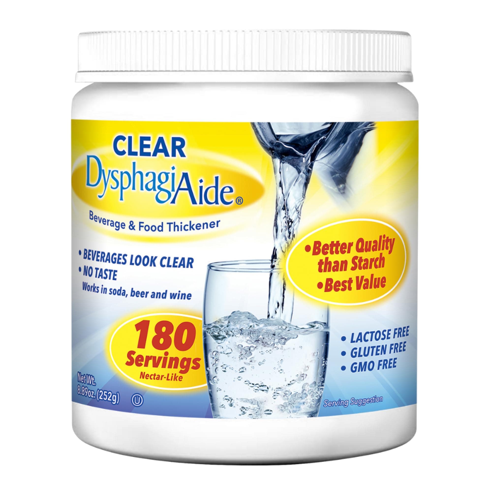 Clear Thickener Powder (180 Serving, 8.89 Oz) Instant Thickener for Liquids and Foods (8.89 Ounce (Pack of 1))