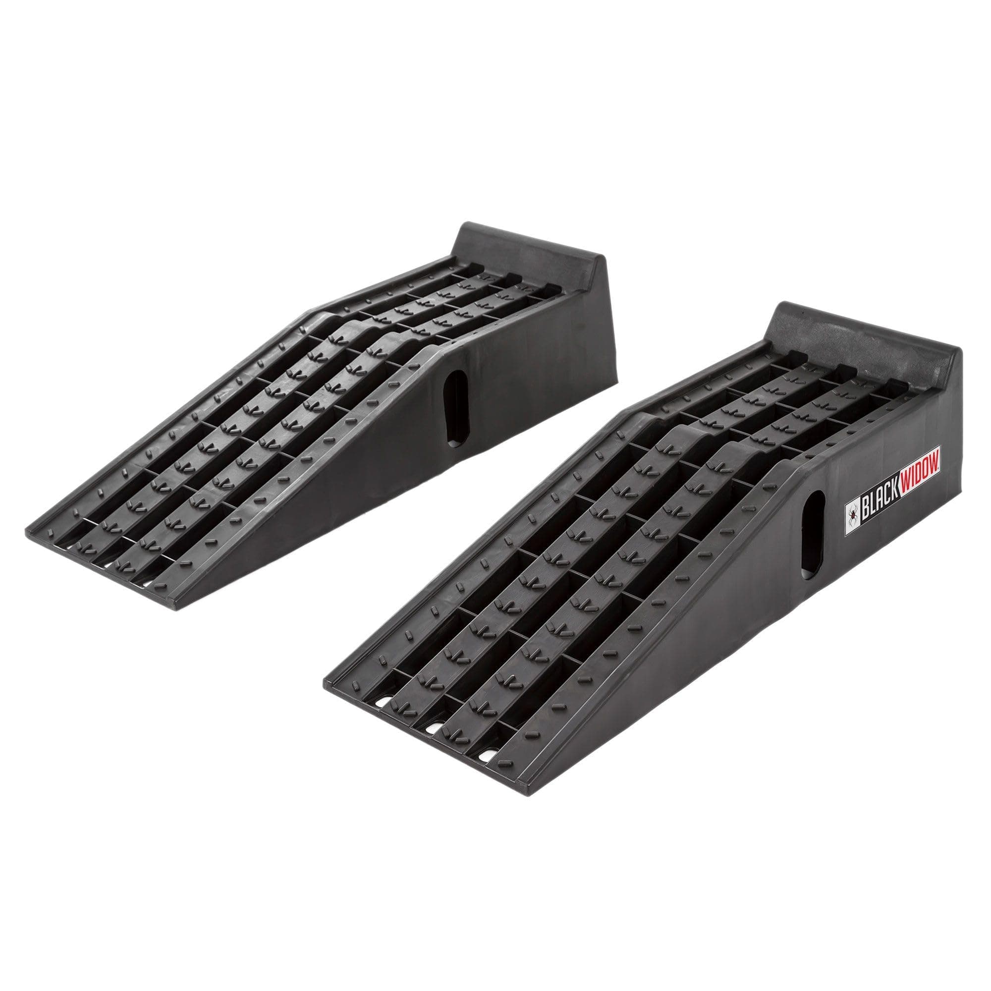 Black Widow Plastic Car Service Ramps - Lift Your Car for Maintenance or Oil Change 6.25" Height - Each Ramp is 12" Wide and 10 lbs, 2 Pack Capacity Per Pair