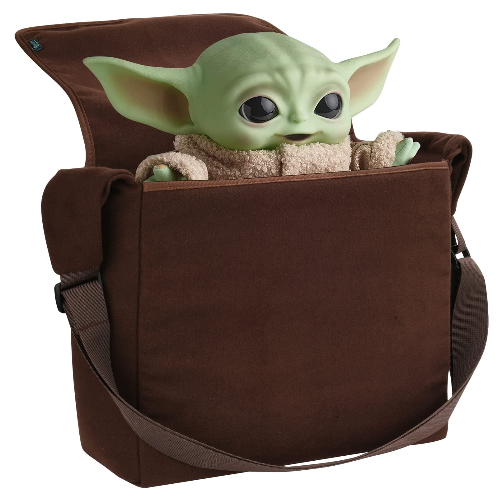 Cosplay Carrying Satchel Bag Compatible with Din Grogu Plush, Stuffed Animal Character Vintage Cartoon Props Shoulder Crossbody Bag for Movie Fans, For Adults (Bag Only)