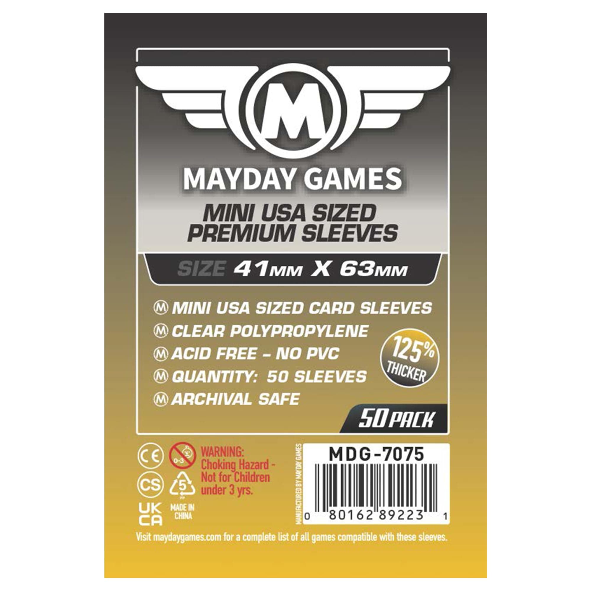 Mayday Games 41 x 63 mm SLEEVES Mini USA Premium Card Game (Pack of 50)