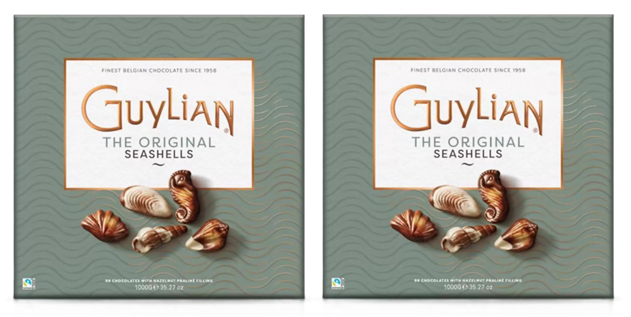 Guylian Chocolate Seashells - Guylian 88 Finest Belgian Chocolate Sea Shells Milk Chocolate Pralines - Christmas, Party, Birthday, Special Occasions, Chocolate Gift Box- 2 X 1kg Box - Sold By Persis