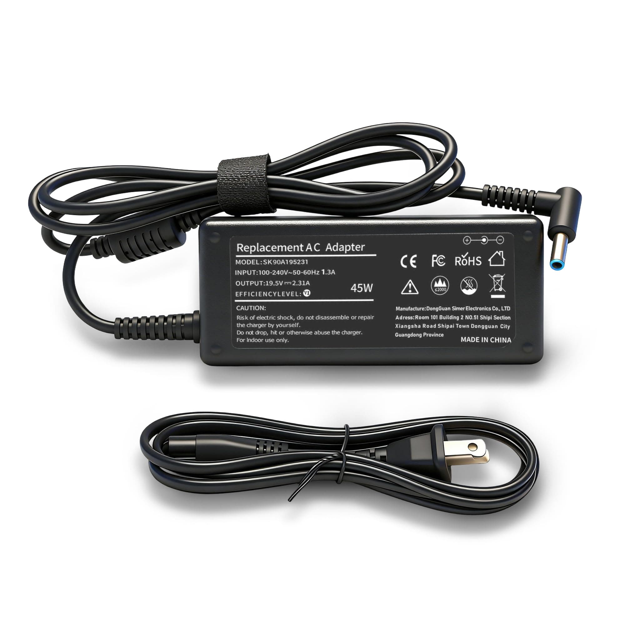 - 45W Laptop Charger Replacement for HP Laptop Charger Elitebook x360 Pavilion Spectre Chromebook Envy Elite x2 Computer Travel Smart Blue Tip Power Adapter