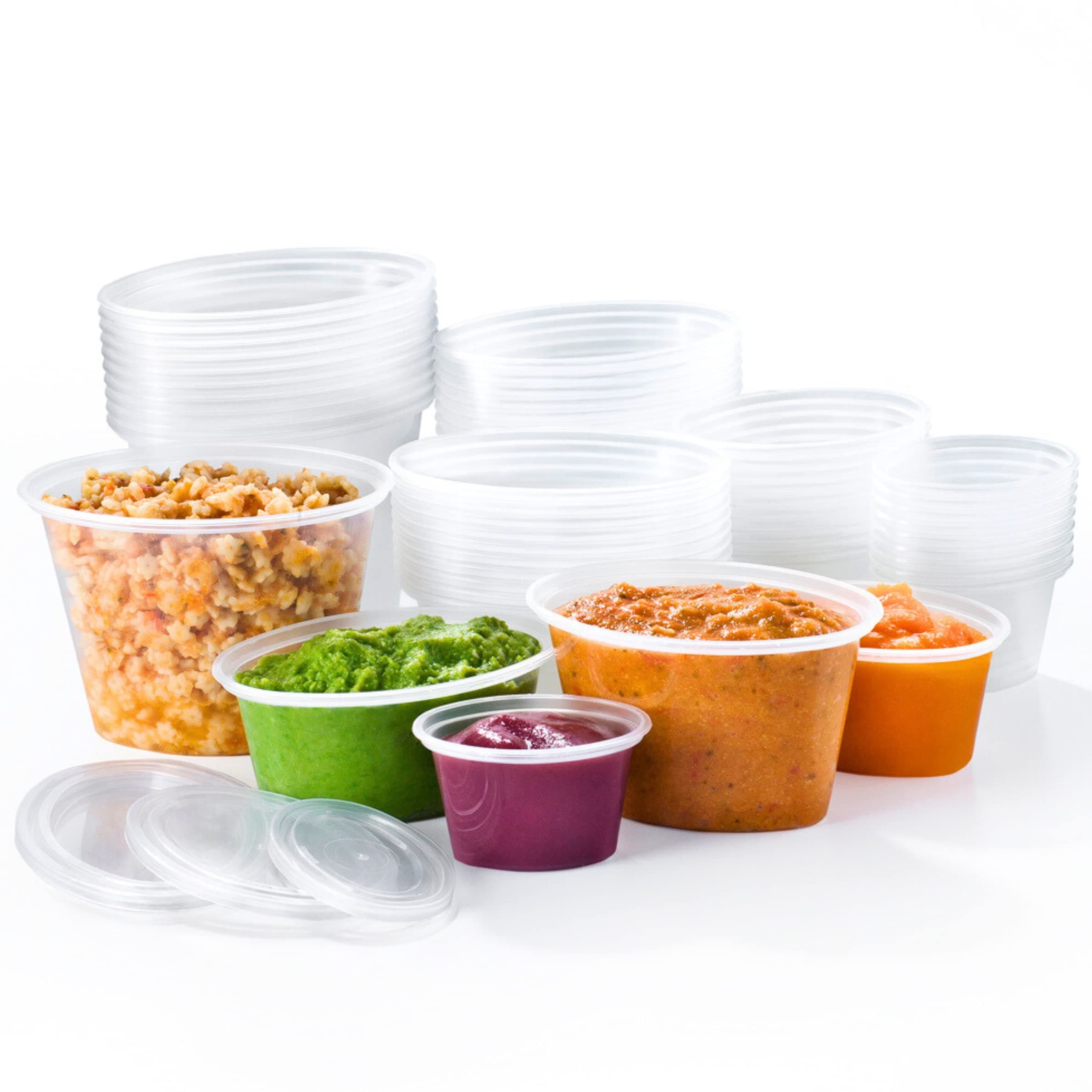 Mummy Cooks 50 pack of 4 to 12 Months Assorted Starter Weaning Set. Portion Pots for Freezing Baby Food, Reusable, BPA Free