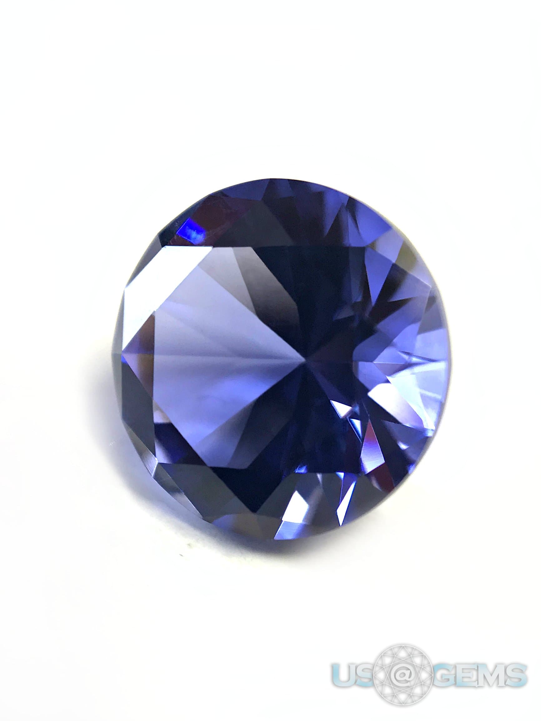 Tanzanite Violet-Blue #127/2. Round 9 mm. 2,7 ct. SIAMITE Created Gemstone US@
