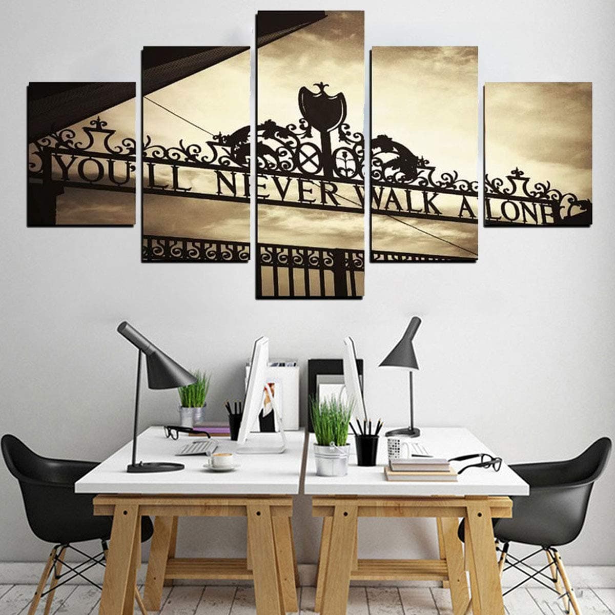 5Pcs Frameless Liverpools You'Ll Never Walk Alone Canvas Pictures Paintings Wall Art Decorations