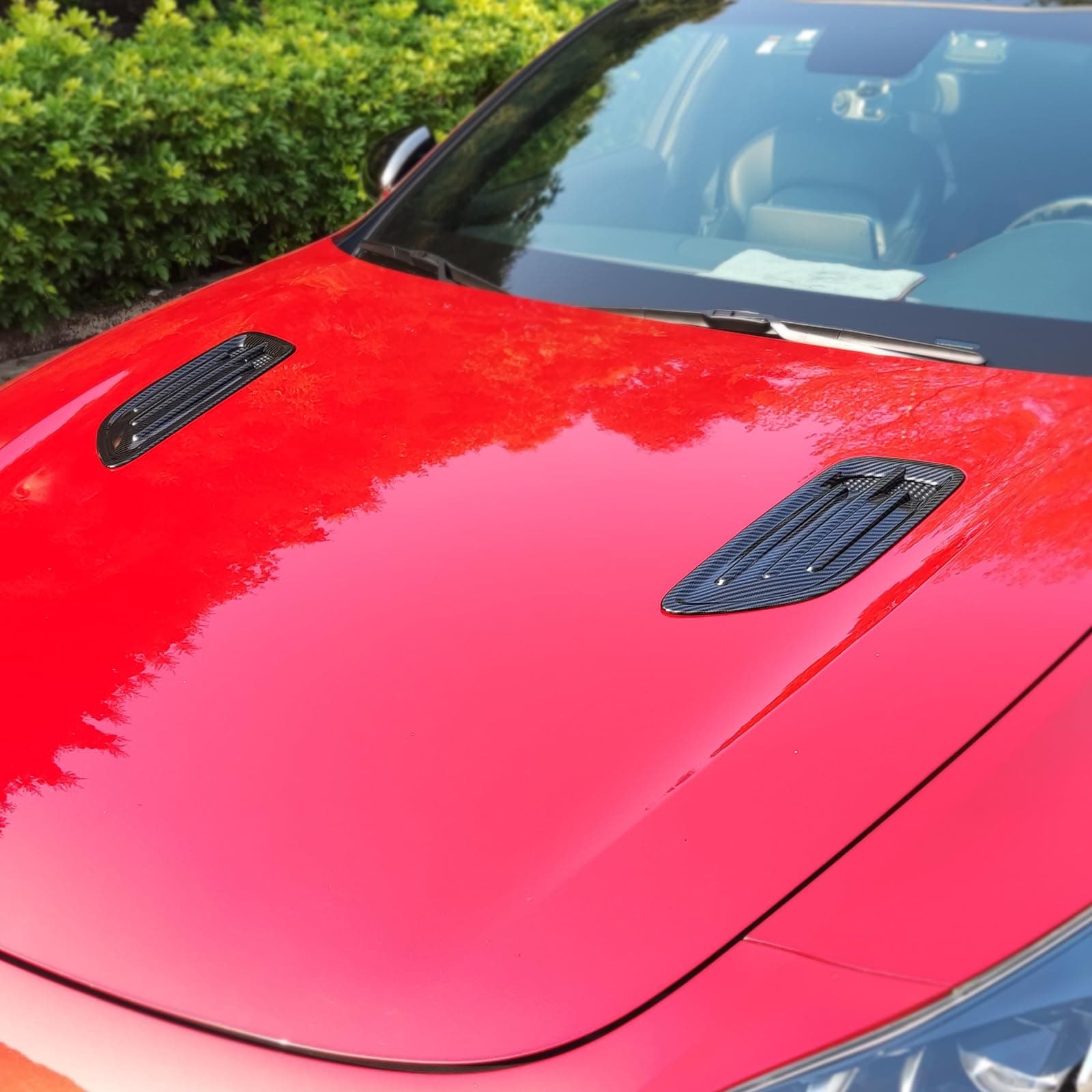 YOUTOOCAR Carbon Fiber Style Intake Scoop Turbo Bonnet Vent Cover Hood Air Vents Cover Compatible with KIA Stinger Accessories, H0106-15