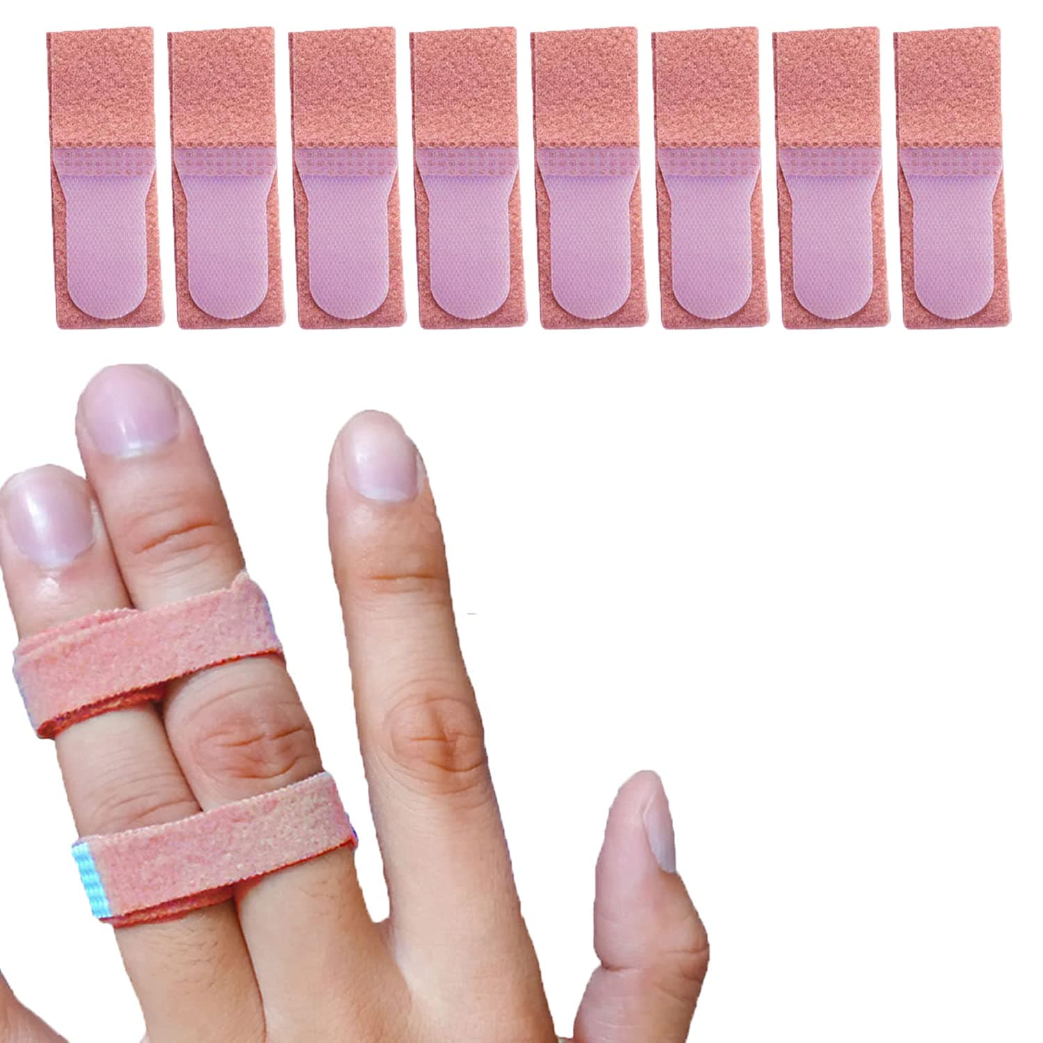 Mcvcoyh Finger Splints Wraps for Trigger, Mallet Finger Brace, Finger Knuckle Immobilization/Broken Toe Wraps - 8 Pack