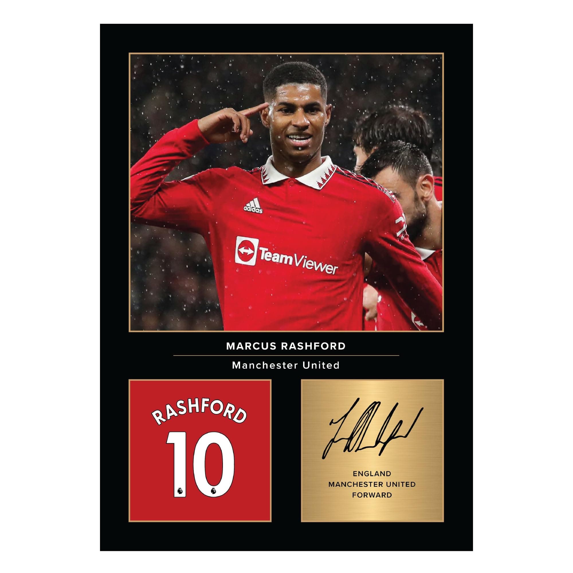 Icons Wall ArtMarcus Rashford Signed A4 Printed Photo Picture Display Gift For Football Fans Digitally Reproduced Signature Unframed