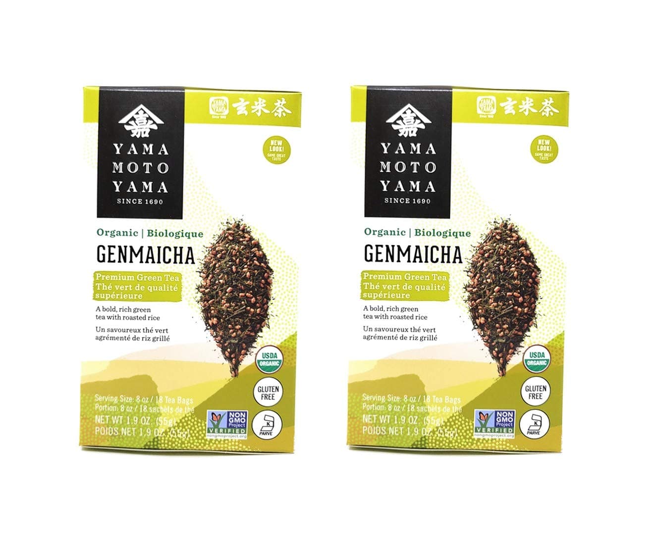 Yamamotoyama Organic Genmaicha Premium Green Tea (2 Pack, Total of 3.8oz)USDA Organic