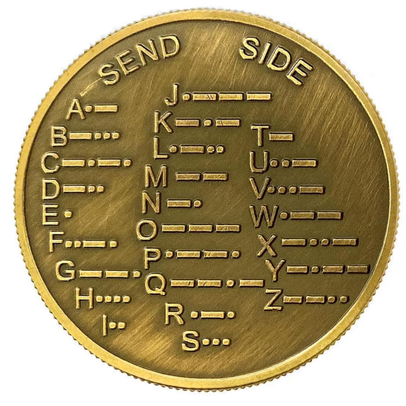 Morse Code Coin Explore The Learn in Entertainment of Encryption Language and Games Pocket Token Chips (Ancient Gold)