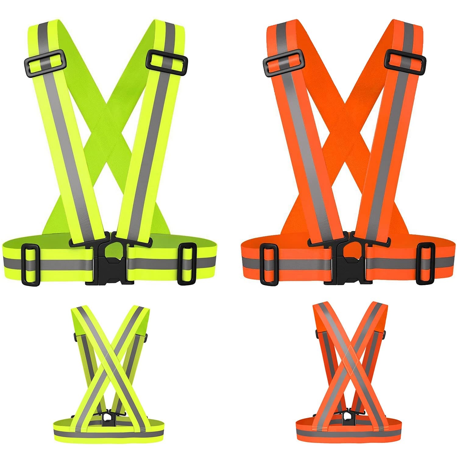 AUOON Reflective Running Vest,Reflective Vest Adjustable for Run,Cycle,Walk, Outdoor,Breathable Waterproof Lightweight