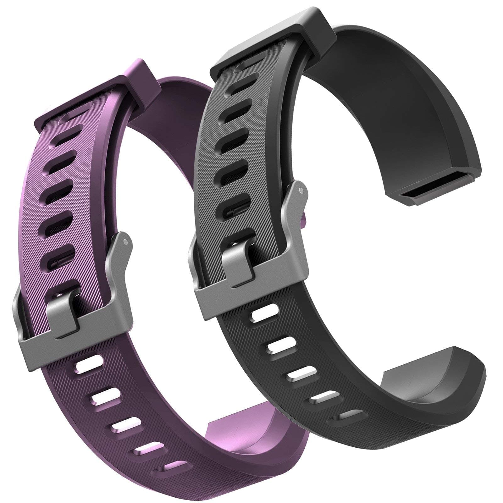 ID115plus HR Very Fit Pro Bands Replacement Strap for Veryfitpro, Letscom, Lintelek Fitness Trackers - Purple and Black